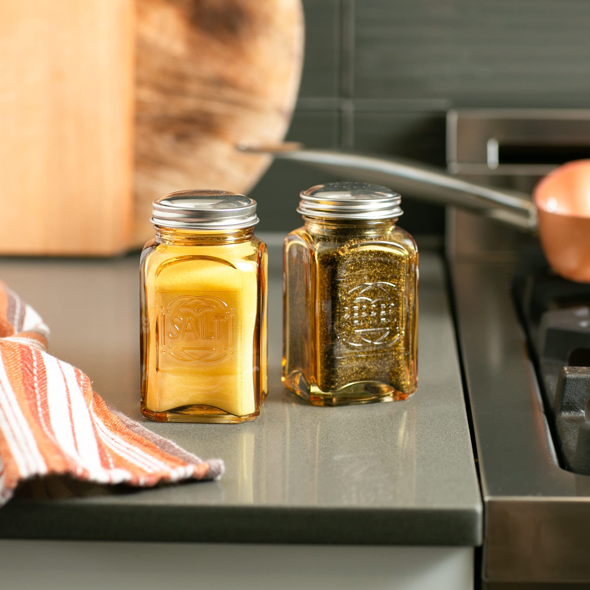 Amazon.com: RSVP International Jumbo Retro Glass Salt & Pepper